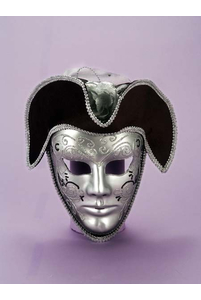 Венецианская серебристая маска/головной убор