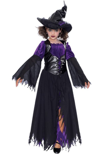Карнавальный костюм ведьмы фиолетовый детский