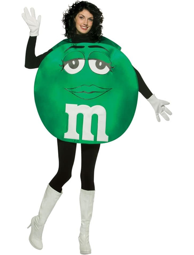 Костюм M&M взрослый зелёное пончо