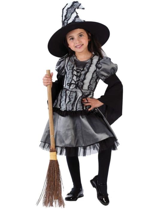 Карнавальный костюм ведьмы в сером