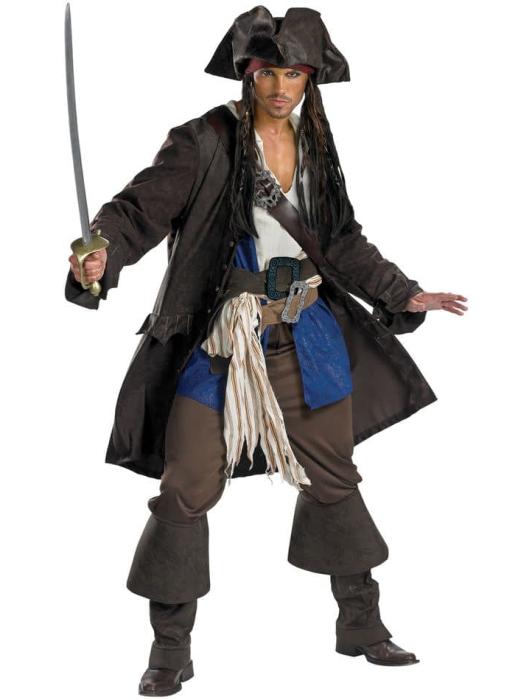 Престижный костюм Капитан Джэк Воробей "Пираты Карибского моря" взрослый