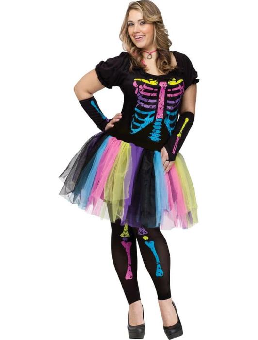 Карнавальный костюм Яркий скелет взрослый