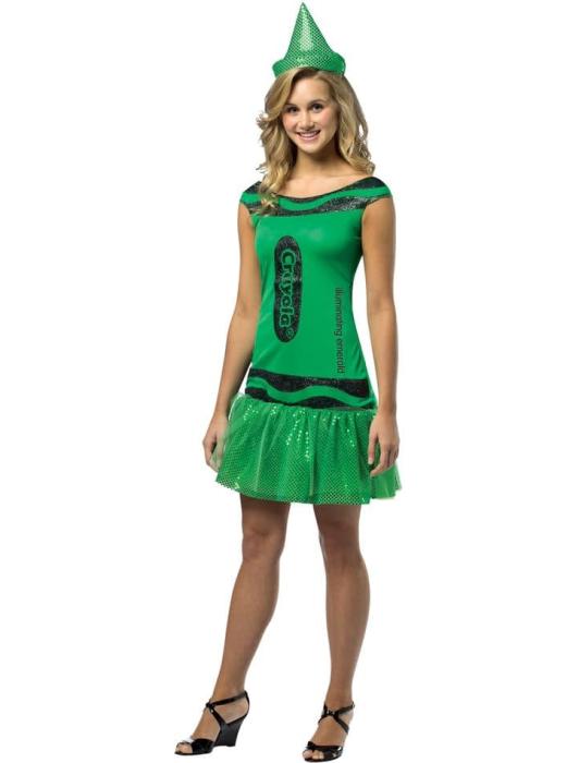 Карнавальный костюм Зелёный карандаш Crayola блестящий женский