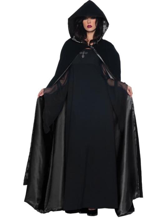 Черный готический плащ
