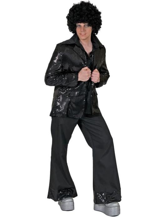 Карнавальный черный пиджак в стиле диско