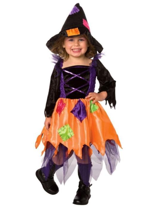 Карнавальный костюм колдуньи с заплатками