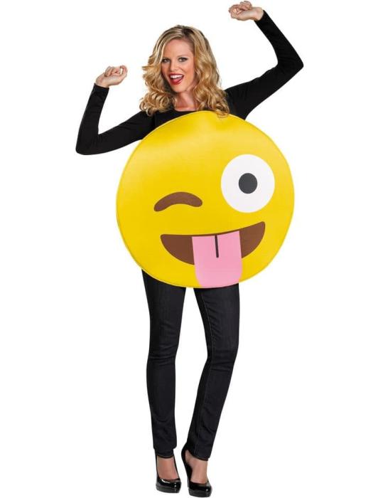 Карнавальный костюм Смайл Язык Emoji взрослый