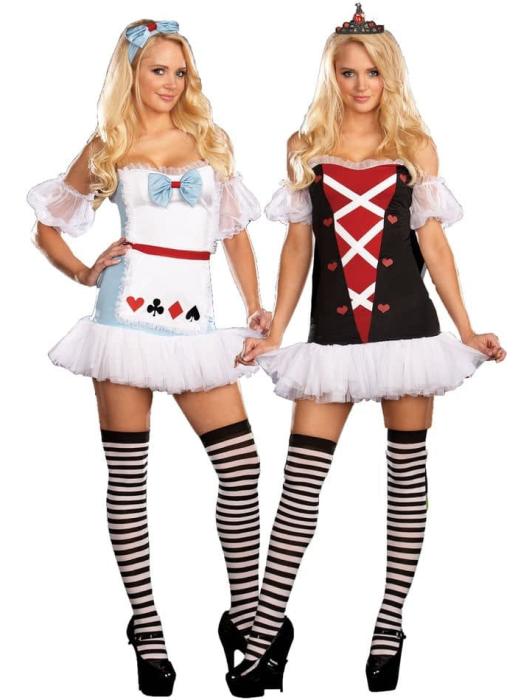 Двойной карнавальный костюм Алиса/Королева сердец взрослый