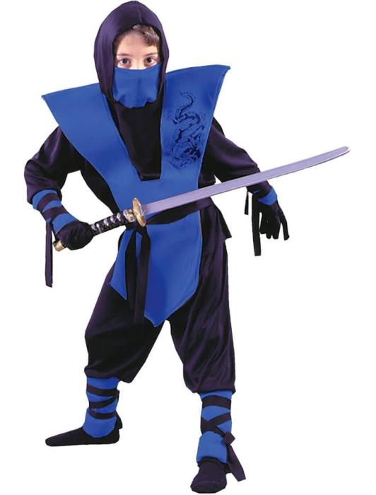 Карнавальный костюм ниндзя синий детский