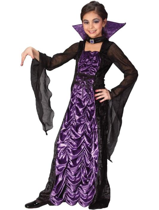 Карнавальный костюм вампира девочки сиреневой детский