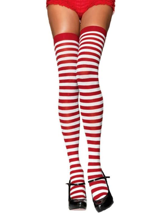 Чёрно-белые полосатые чулки