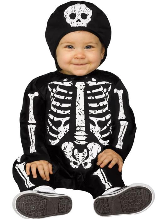 Карнавальный костюм Чёрно-белый Скелет для малышей