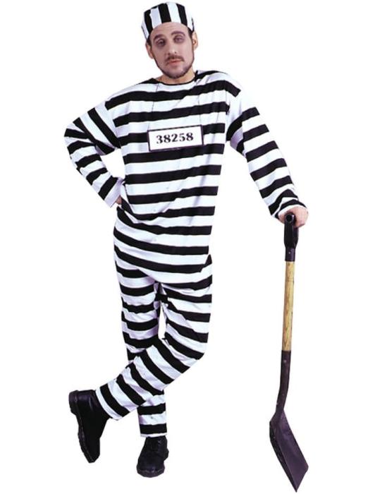 Карнавальный костюм заключенного полосатый взрослый