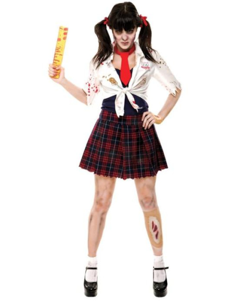 Карнавальный костюм Зомби школьница взрослый