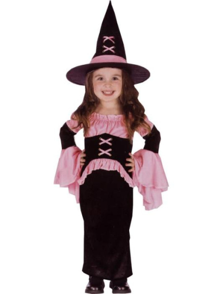 Карнавальный костюм колдуньи розовый