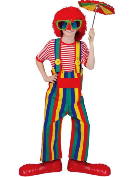 Карнавальный костюм клоуна в полоску детский