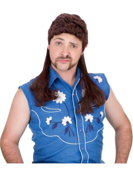 Парик Супер Мулет тёмно-коричневый