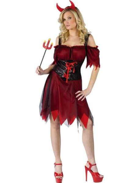 Карнавальный костюм стильной дьяволицы взрослый