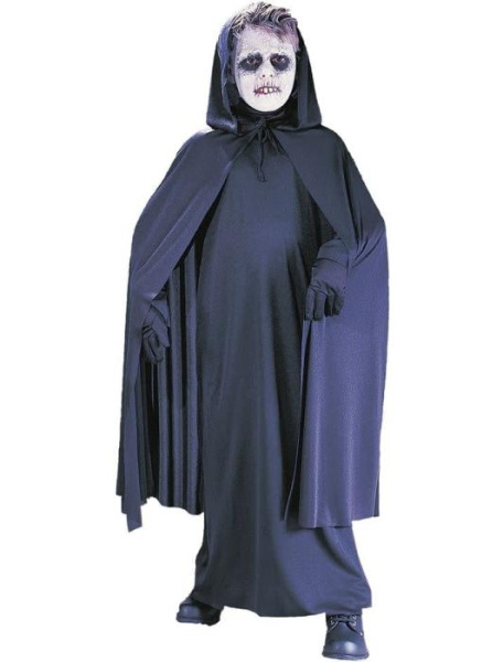 Карнавальная черная мантия с капюшоном