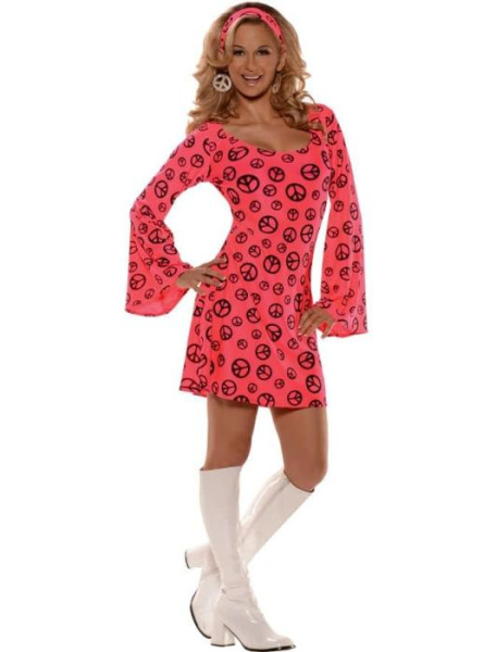 Карнавальный костюм Розовый Хиппи взрослый