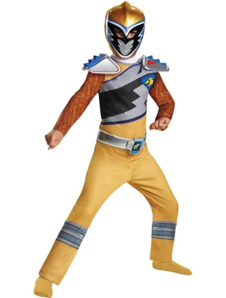 Карнавальный костюм Могучего Рейнджера детский золотой