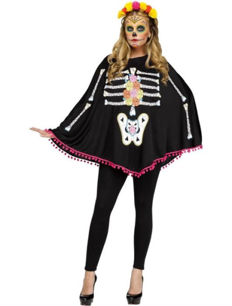 Пончо Яркий Скелет