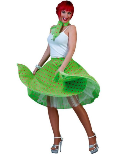 Карнавальный костюм в стиле 50-х зелёный взрослый