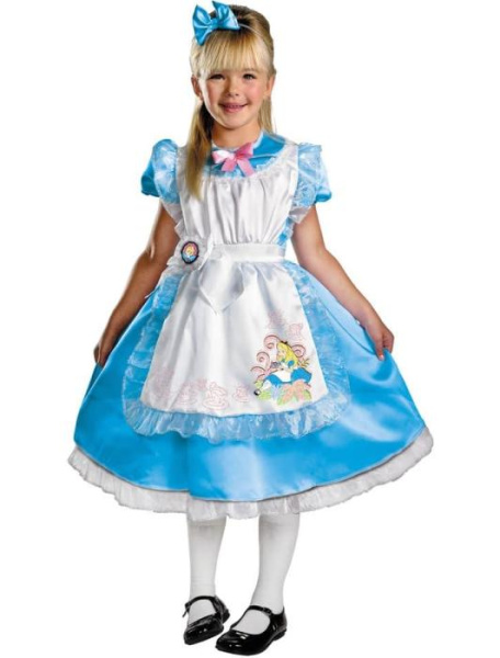 Роскошный карнавальный костюм Алисы из"Алиса в стране чудес" детский