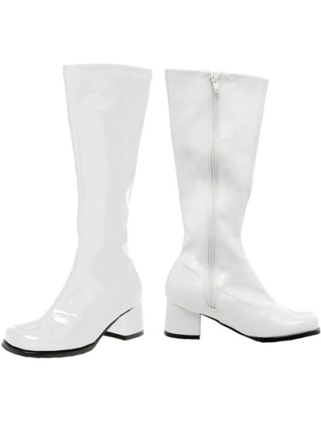 Лаковые сапоги белые
