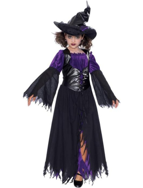 Карнавальный костюм ведьмы фиолетовый детский