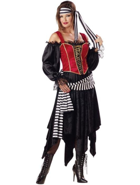 Карнавальный костюм Полосатая пиратка взрослый