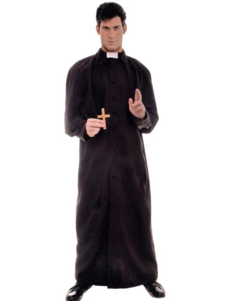 Карнавальный костюм католического священника темный