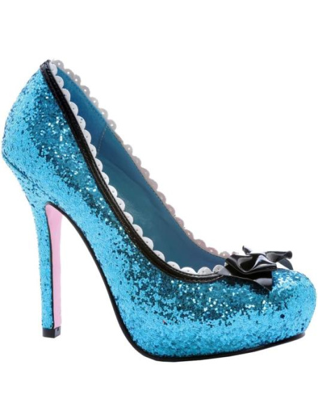 Блестящие туфли голубые