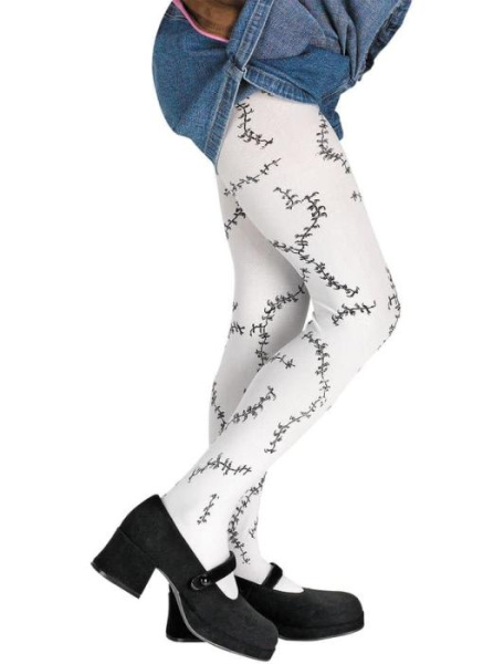 Прошитые колготки белые