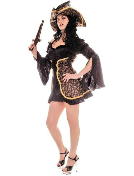 Женский карнавальный костюм Чёрной бороды взрослый