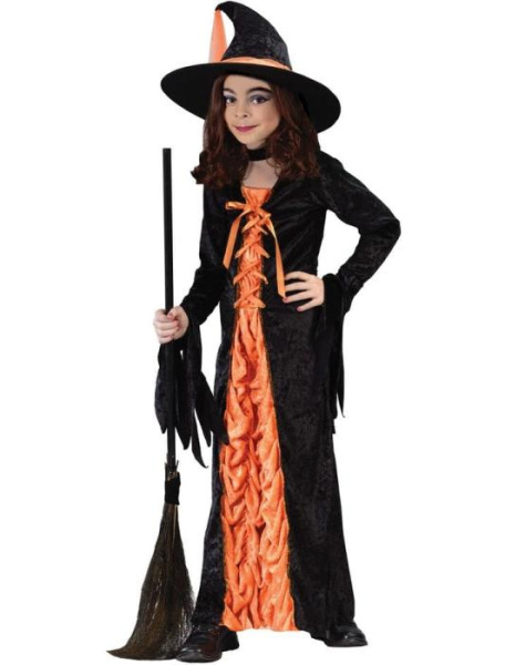 Карнавальный костюм красивой ведьмочки детский