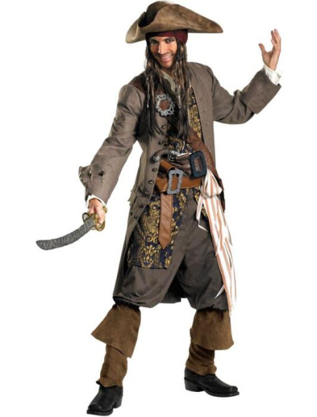 Театральный костюм Капитан Джек Воробей "Пираты Карибского моря" взрослый